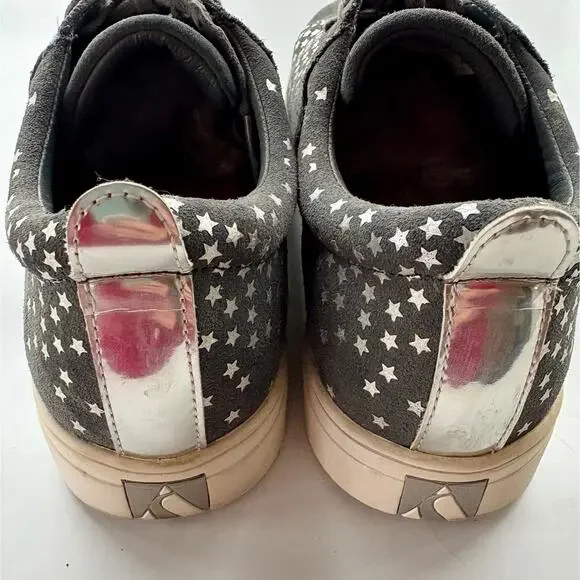 Skechers Street Sneakers Gray Suede Nebulae Silver Stars Celestial Womens 8 - Picture 7 of 8